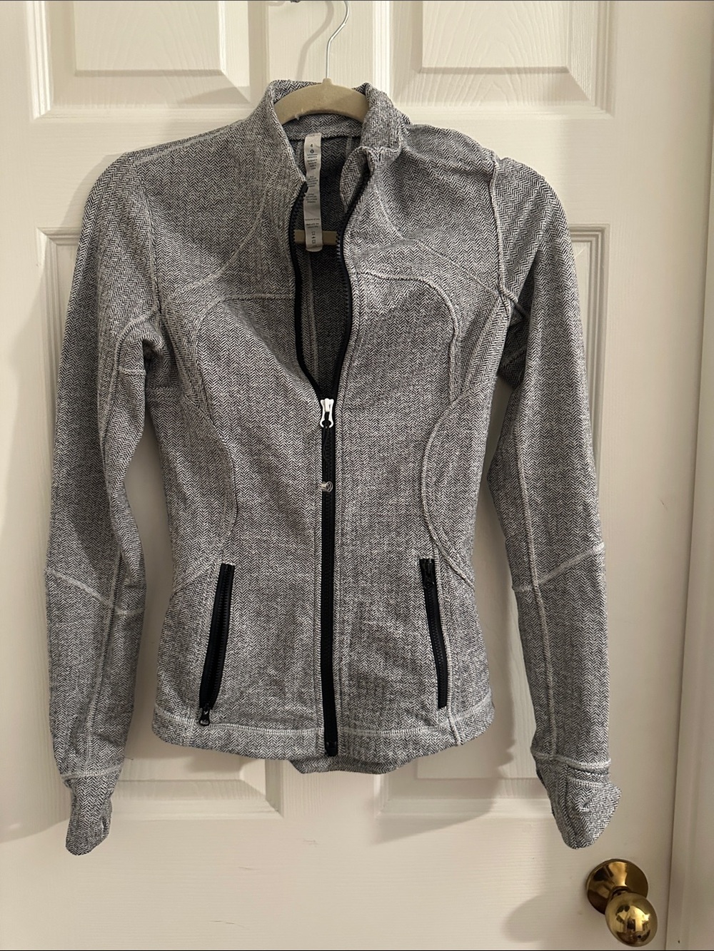 lululemon athletica Heather Gray Fitted Zip Jacket